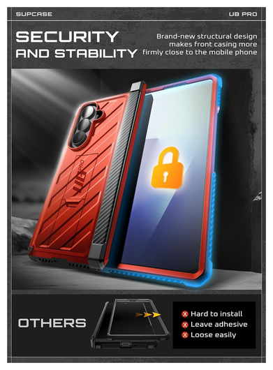 SUPCASE UB Pro Samsung Galaxy Z Fold 7 Hoesje Full Protect Kickstand Rood afbeelding 8