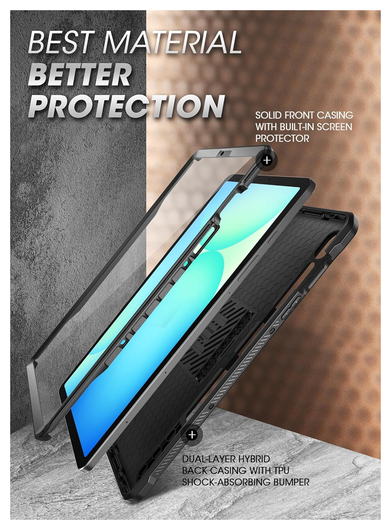 SUPCASE UB Pro Samsung Galaxy Tab S10 FE/S9 FE Hoes Full Protect Kickstand Zwart afbeelding 3