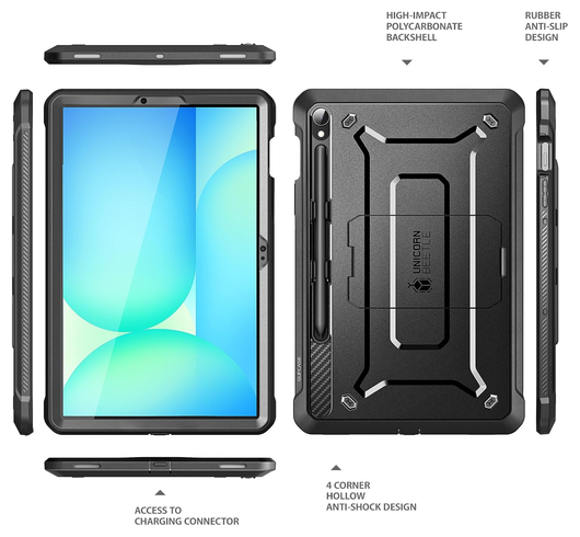 SUPCASE UB Pro Samsung Galaxy Tab S10 FE/S9 FE Hoes Full Protect Kickstand Zwart afbeelding 8