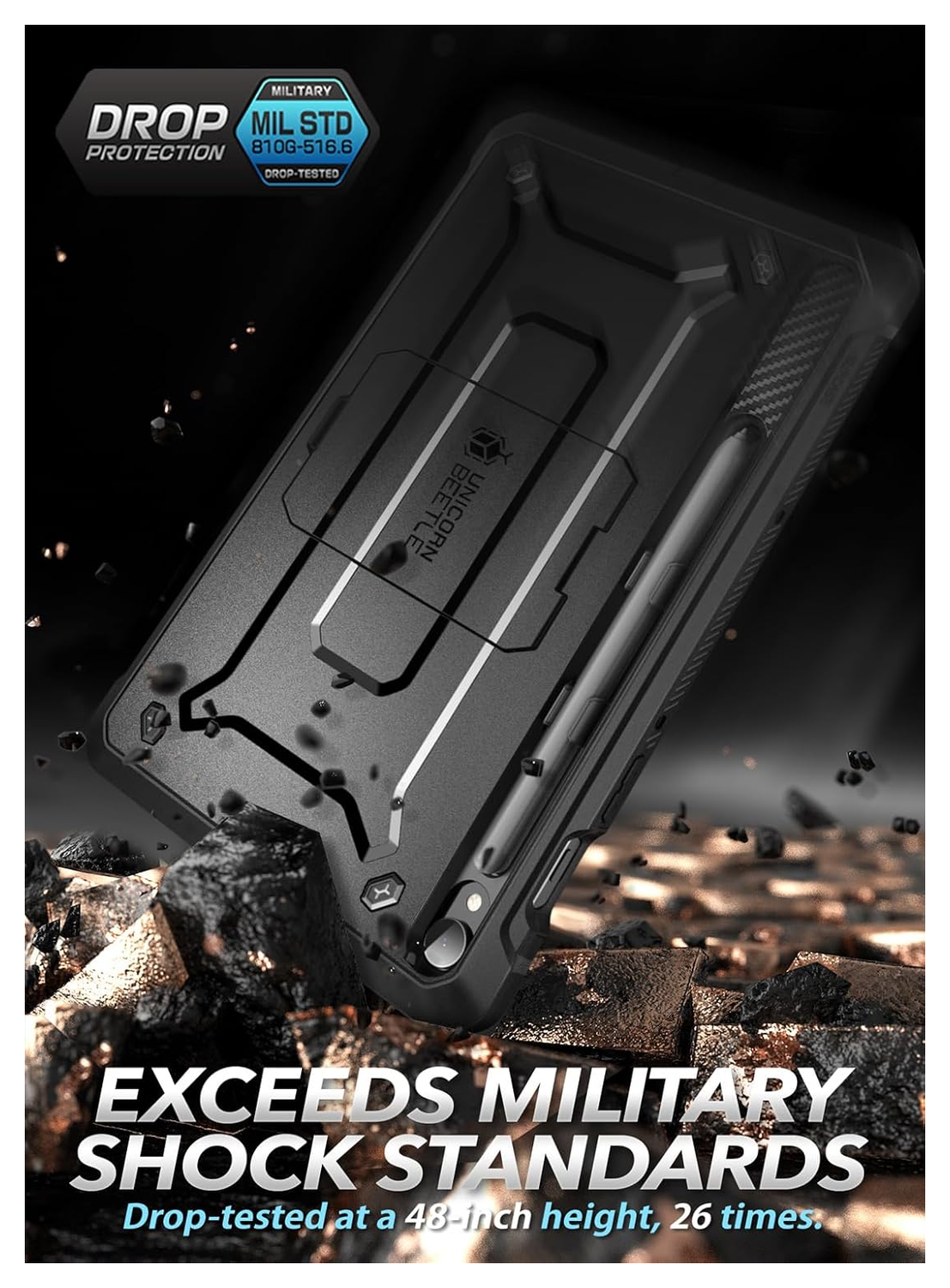 SUPCASE UB Pro Samsung Galaxy Tab S10 FE Plus Hoes Full Protect Kickstand Zwart afbeelding 4