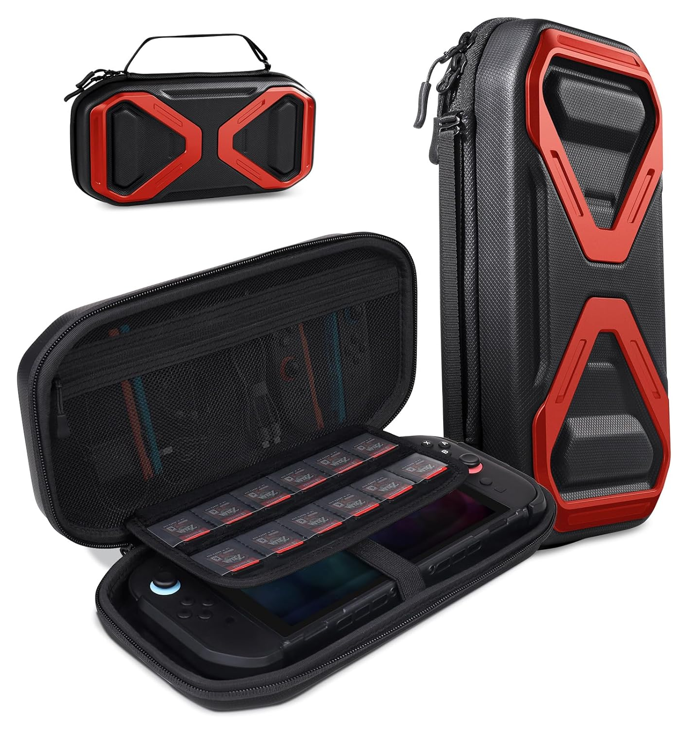 SUPCASE Nintendo Switch 2 Opberghoes Game Card Organizer Travel Case Rood afbeelding 1