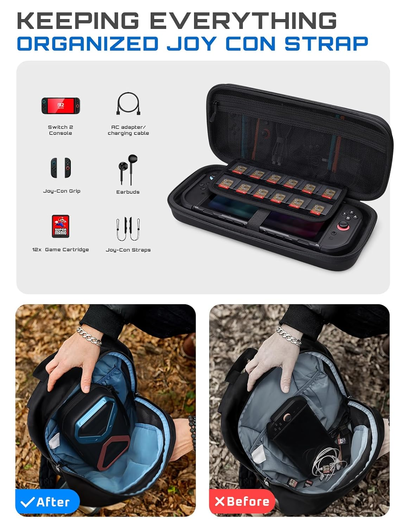 SUPCASE Nintendo Switch 2 Opberghoes Game Card Organizer Travel Case Blauw Rood afbeelding 2