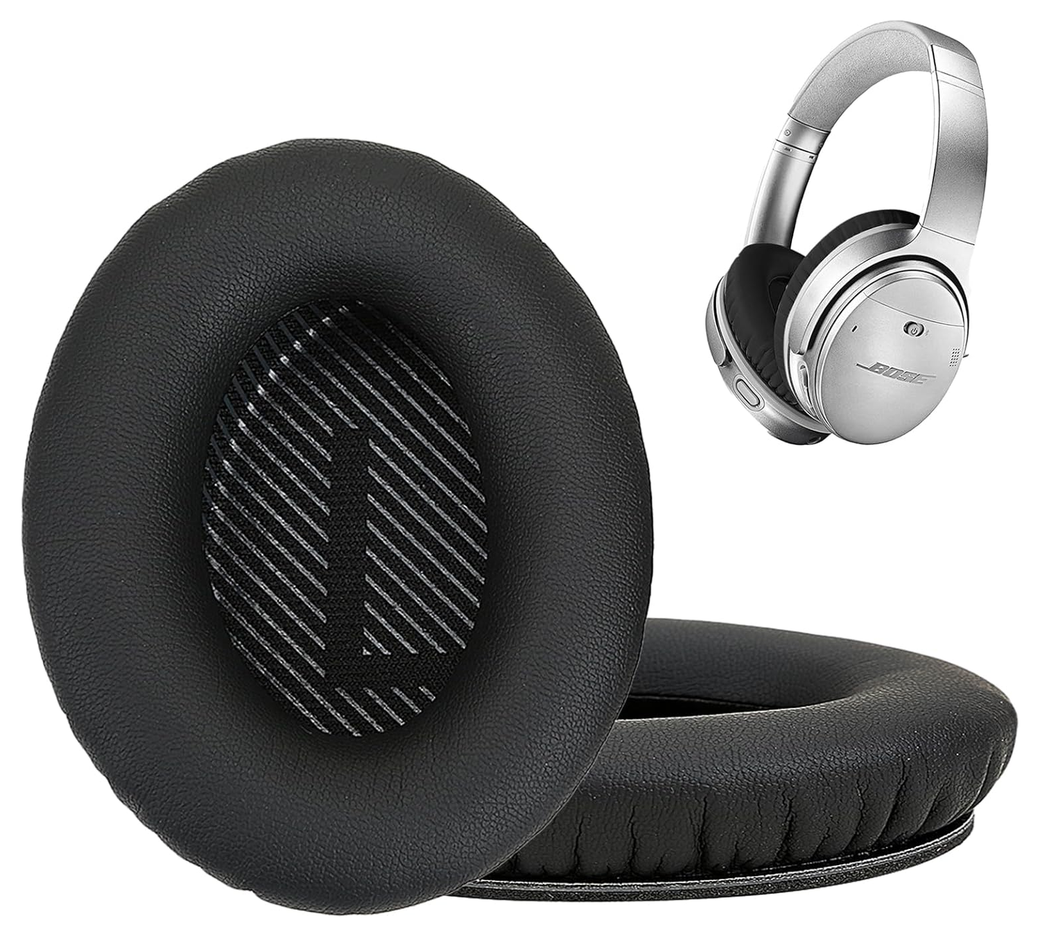 SBG Bose QC35 / 25 / 2 / 15 / AE2 / AE2i / AE32w Vervangende Hoofdkussens Zwart afbeelding 3