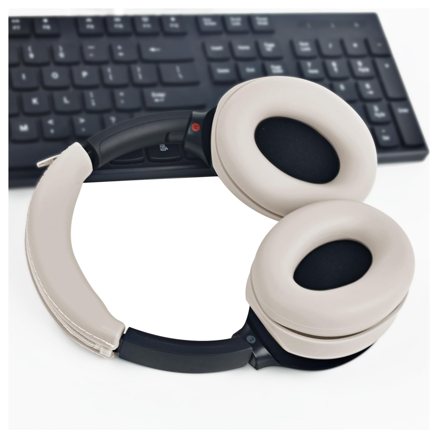 SBG Sony WH-1000XM4 Koptelefoon Vervangende Hoofdkussens Beige afbeelding 3