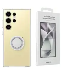 Origineel Samsung S24 Ultra Bundel - Clear Case Hoesje + Screen Protect afbeelding