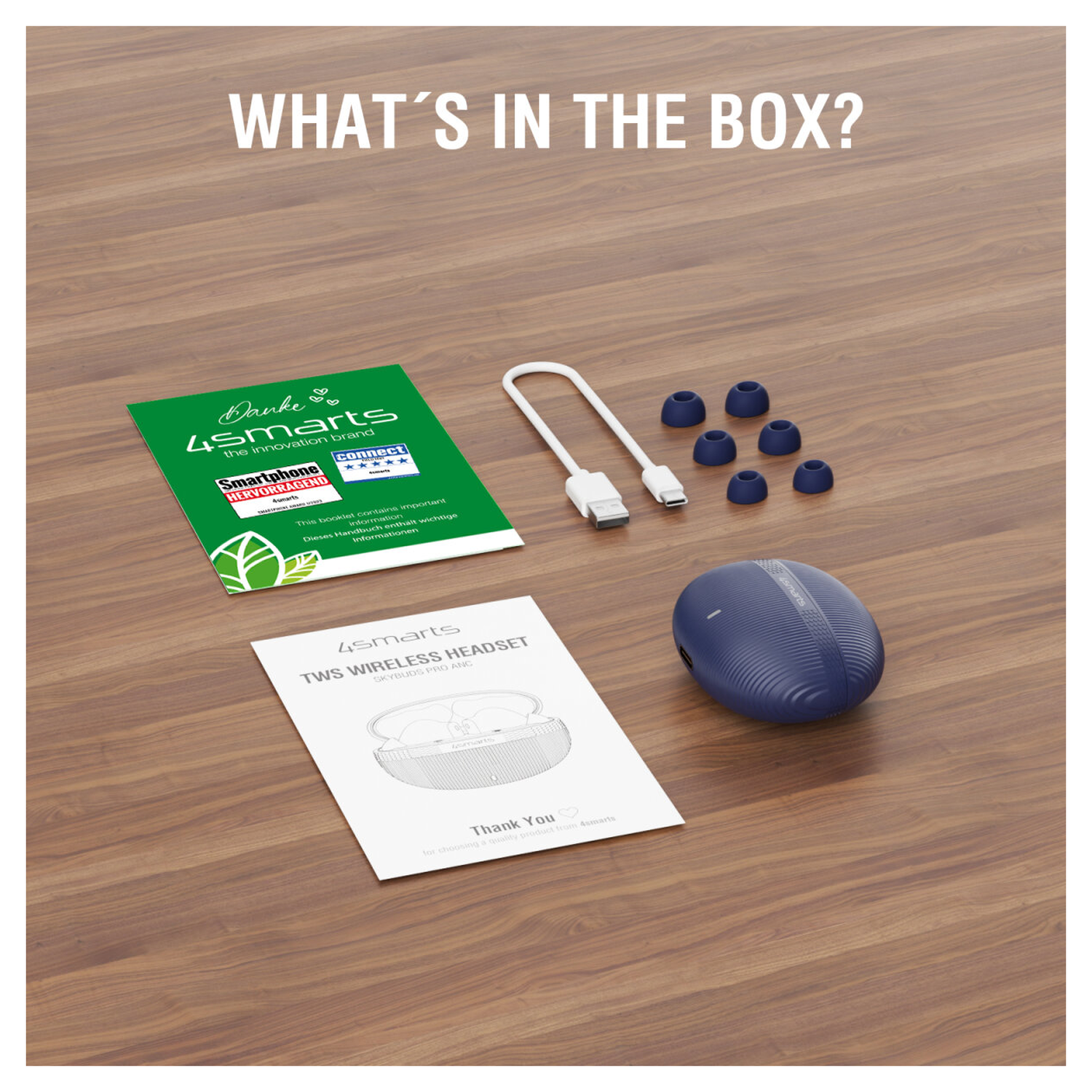 4smarts SkyBuds Pro Draadloze Oordopjes Noise Cancelling Oortjes Blauw afbeelding 8