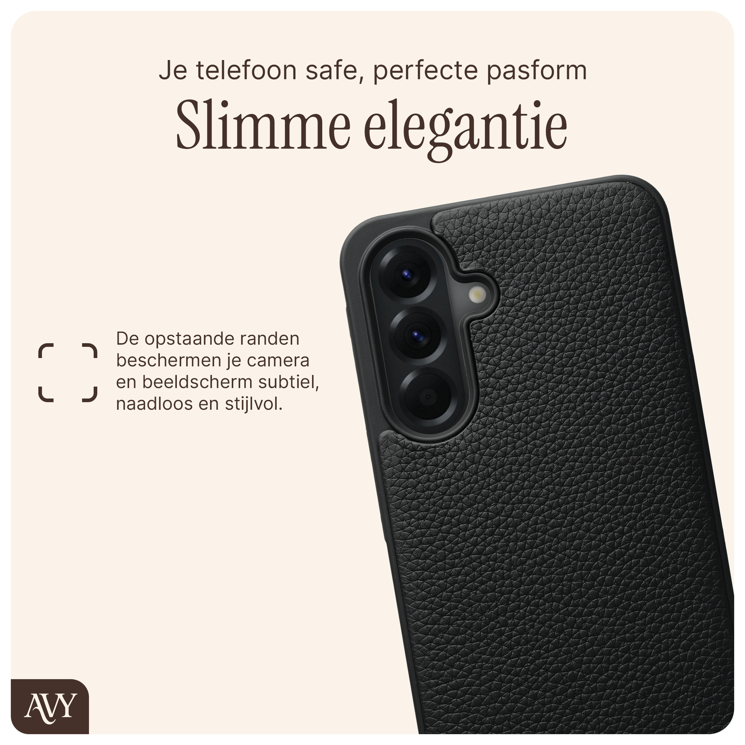 AVY Samsung Galaxy A56 Hoesje met Koord Haakjes MagSafe Leer Zwart afbeelding 6