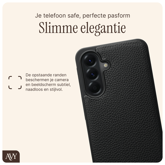 AVY Samsung Galaxy A56 Hoesje met Koord Haakjes MagSafe Leer Zwart afbeelding 6