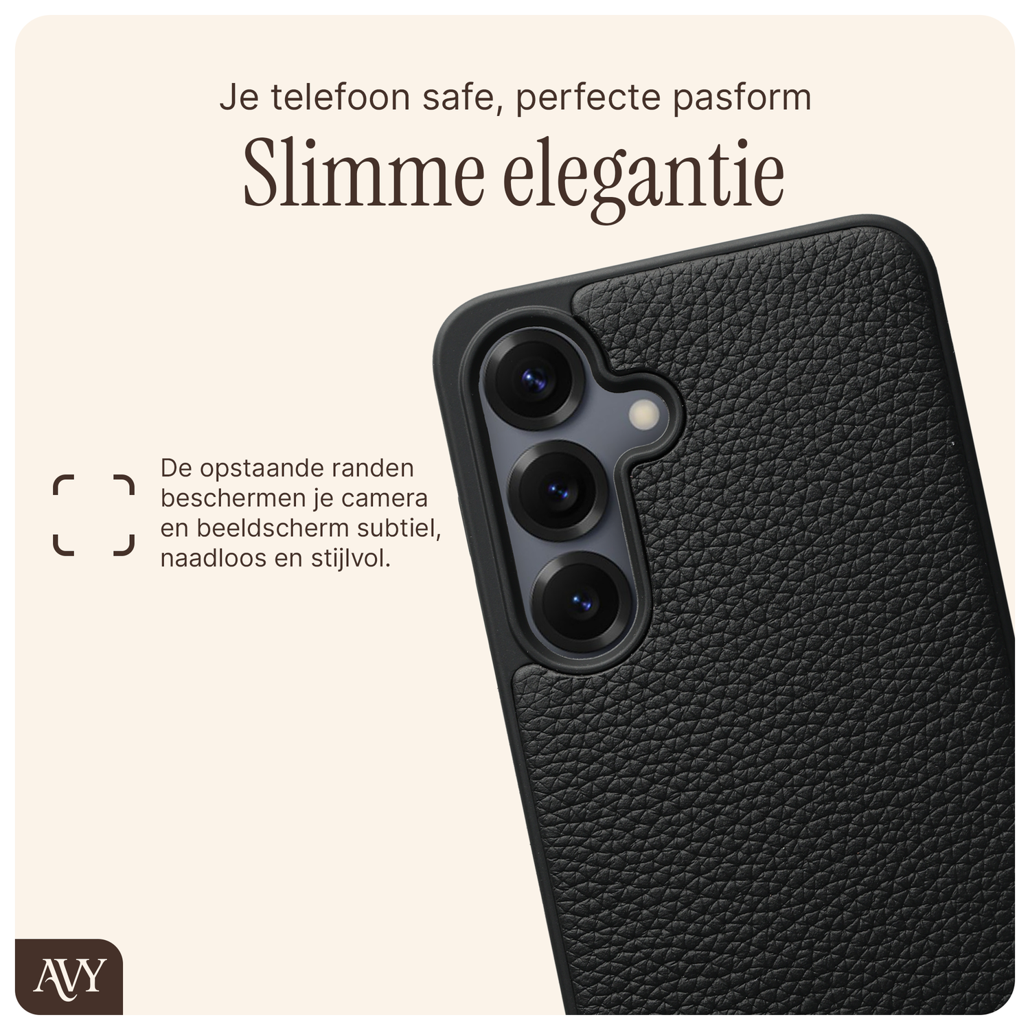 AVY Samsung S25 Plus / S24 Plus Hoesje met Koord Haakjes MagSafe Leer Zwart afbeelding 8