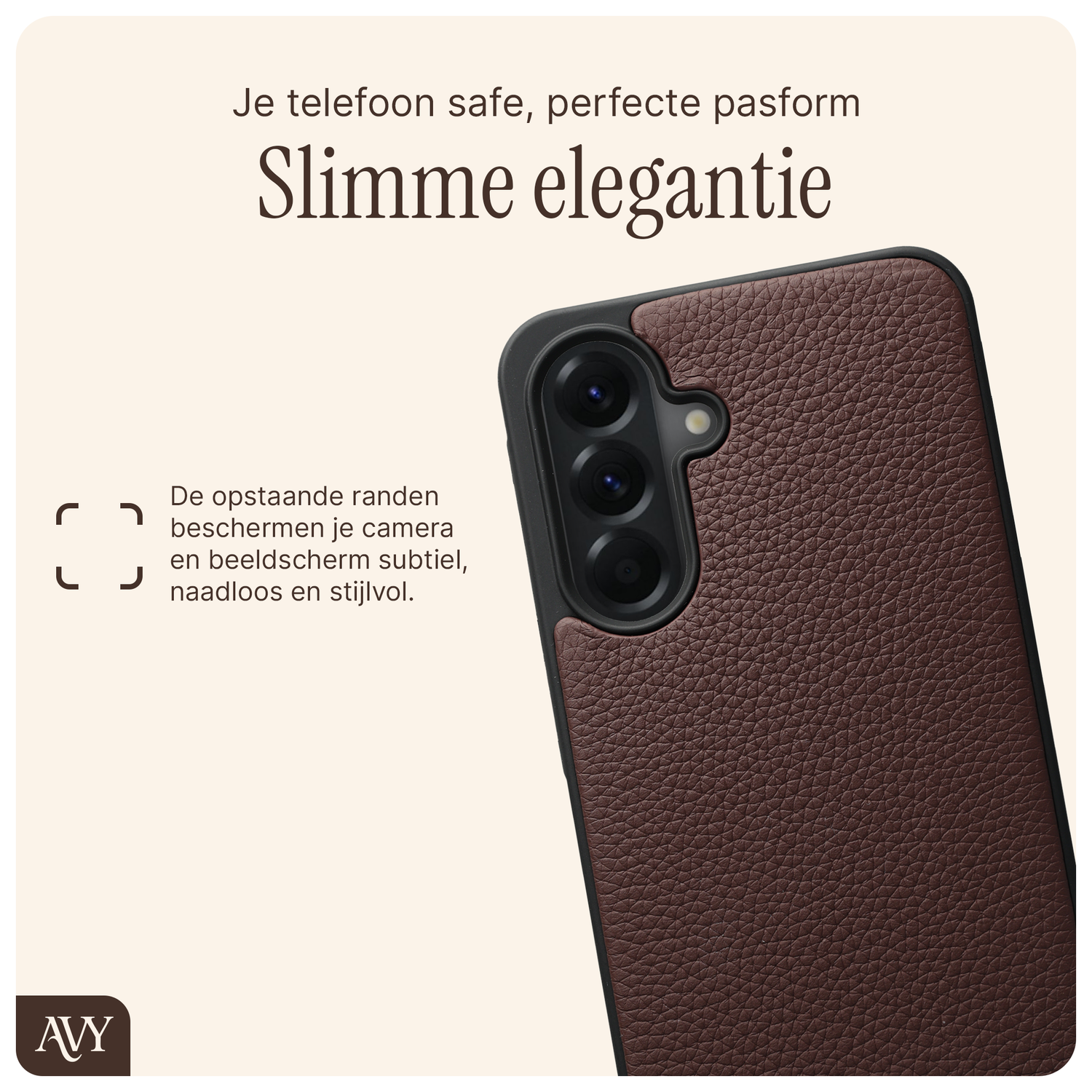 AVY Samsung Galaxy A56 Hoesje met Koord Haakjes MagSafe Leer Chocolate afbeelding 8