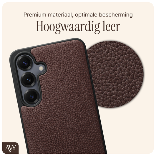 AVY Samsung Galaxy S25 Ultra Hoesje met Koord Haakjes MagSafe Leer Chocolate afbeelding 7