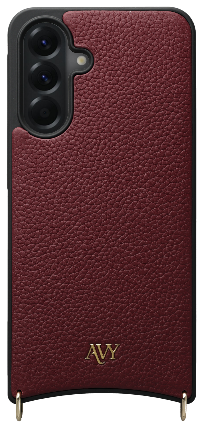 AVY Samsung Galaxy A56 Hoesje met Koord Haakjes MagSafe Leer Burgundy afbeelding 1