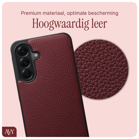 AVY Samsung Galaxy A56 Hoesje met Koord Haakjes MagSafe Leer Burgundy afbeelding 7