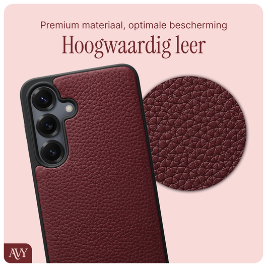 AVY Samsung S25 Plus / S24 Plus Hoesje met Koord Haakjes MagSafe Leer Burgundy afbeelding 7