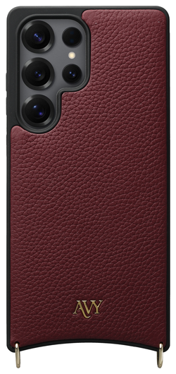 AVY Samsung Galaxy S25 Ultra Hoesje met Koord Haakjes MagSafe Leer Burgundy afbeelding 1