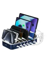 4Smarts Team 100W Laadstation 5x USB-C 1x USB-A Oplader Blauw afbeelding