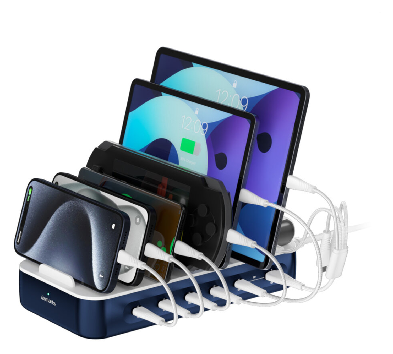 4Smarts Team 100W Laadstation 5x USB-C 1x USB-A Oplader Blauw afbeelding 1