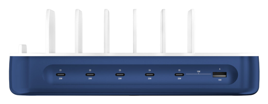 4Smarts Team 100W Laadstation 5x USB-C 1x USB-A Oplader Blauw afbeelding 10