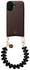 AVY Apple iPhone 16 Bruin Leren Hoesje met Koord Cupid Black