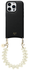 AVY Apple iPhone 16 Pro Max Zwart Leren Hoesje met Koord Cupid Beige