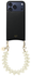 AVY Apple iPhone 17 Pro Max Zwart Leren Hoesje met Koord Cupid Beige
