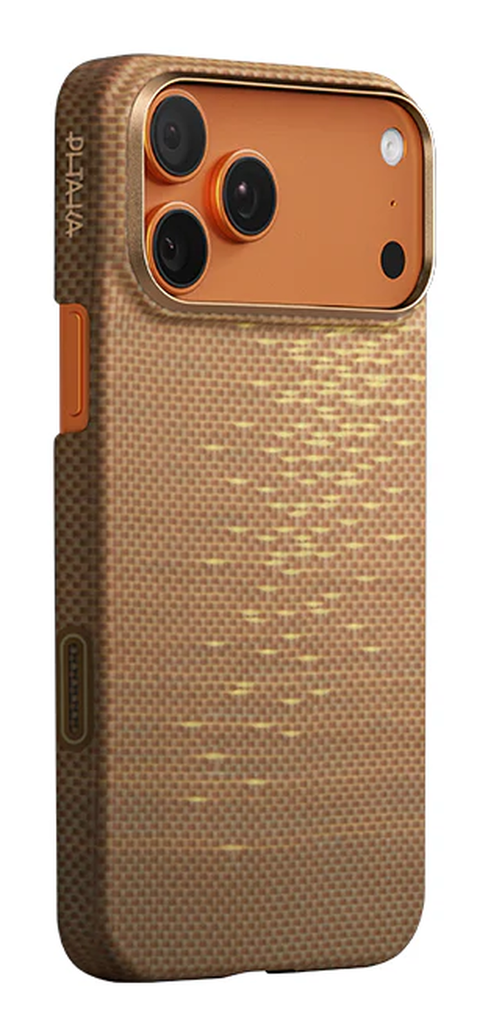 PITAKA Ultra-Slim iPhone 17 Pro Hoesje 600D MagSafe Ultra Dun Goud afbeelding 1