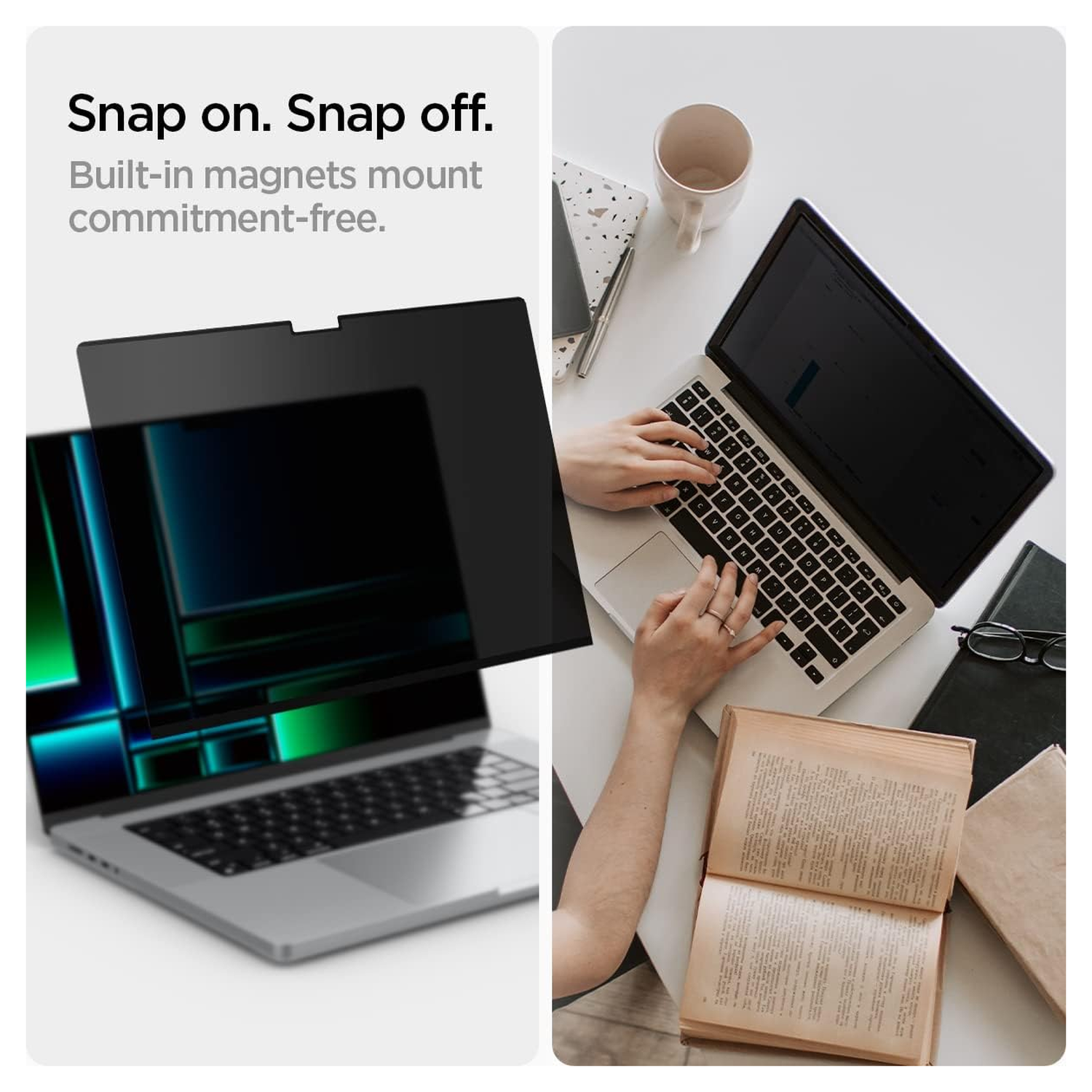 Spigen SafeView - MacBook Pro 14 Inch (M5/M4/M3/M2/M1) - Privacy Glass afbeelding 4