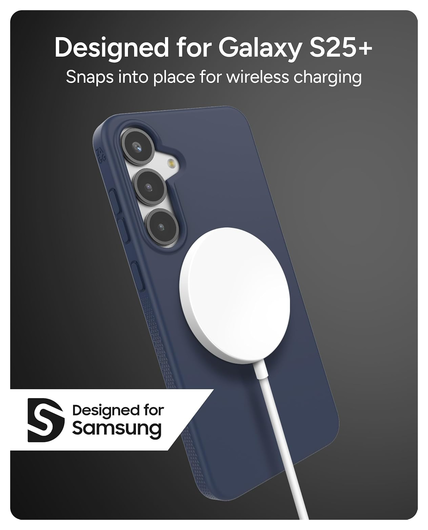 ZAGG Milan Snap Samsung Galaxy S25 Plus Hoesje MagSafe Back Cover Blauw afbeelding 3