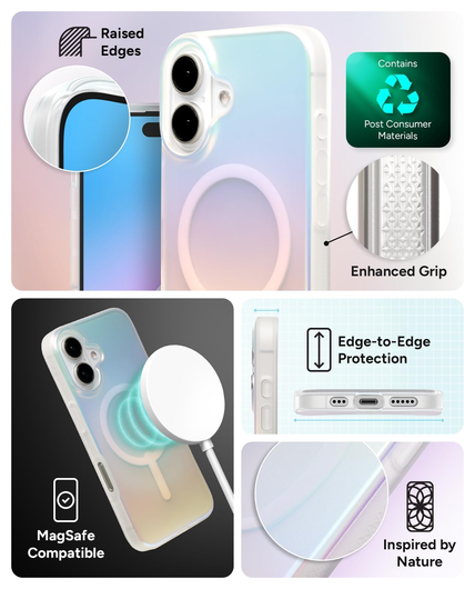 ZAGG Milan Snap Apple iPhone 16 Hoesje MagSafe Back Cover Iridescent afbeelding 5