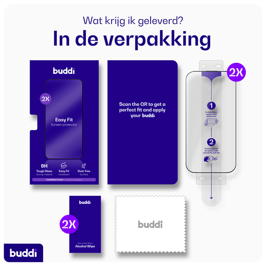 Buddi Easy Fit iPhone 17 Pro Tempered Glass met Installatietray (2-Pack) afbeelding 10