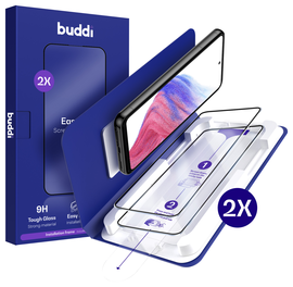 Buddi Easy Fit Samsung Galaxy A54 Tempered Glass met Installatietray (2-Pack) afbeelding