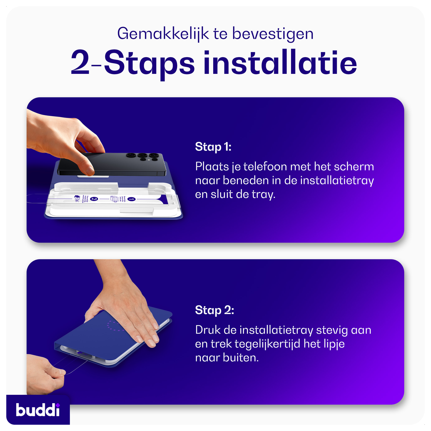 Buddi Easy Fit Samsung A36 Tempered Glass met Installatietray (2-Pack) afbeelding 5