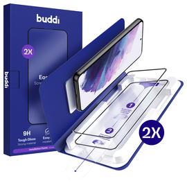 Buddi Easy Fit Samsung Galaxy S21 Tempered Glass met Installatietray (2-Pack)