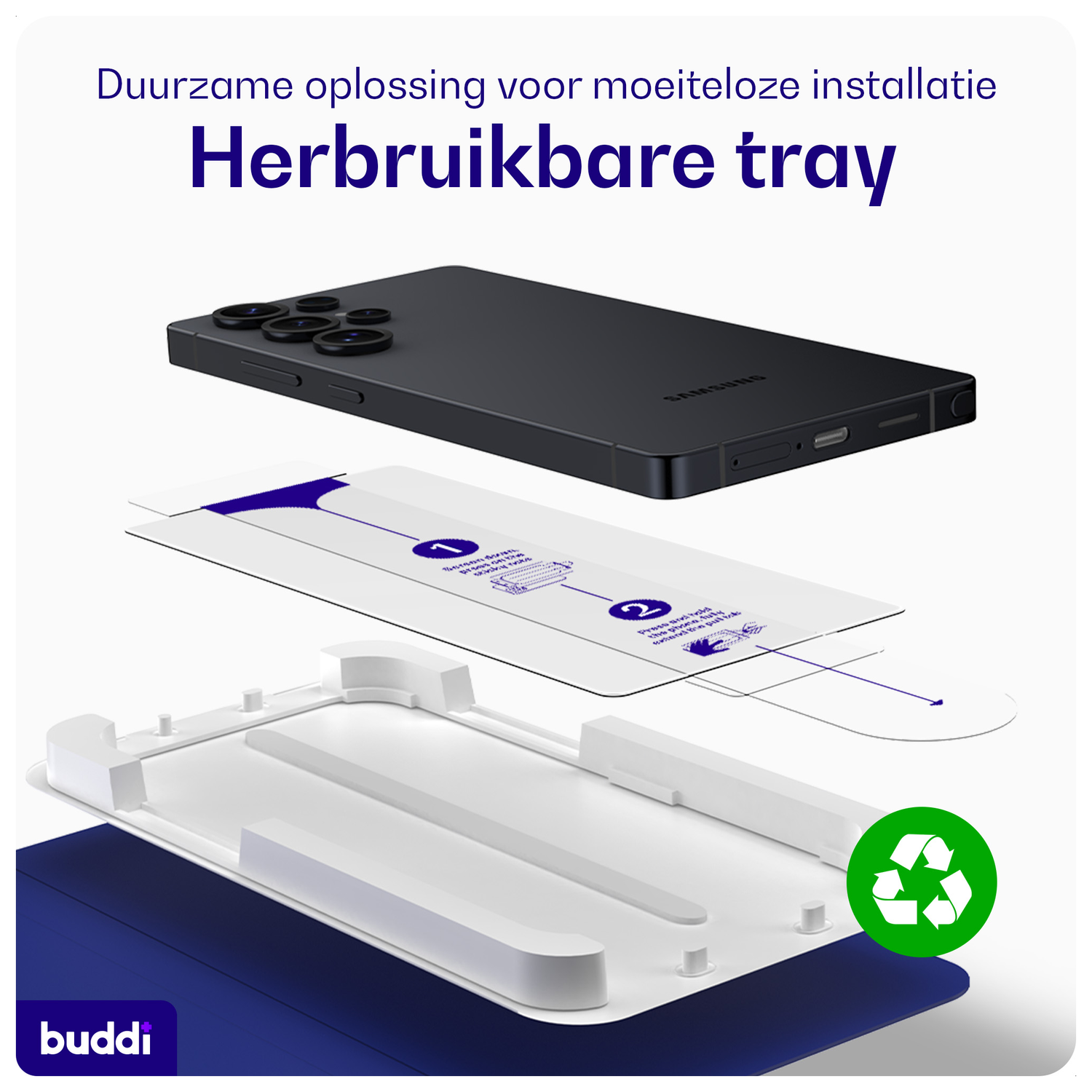 Buddi Easy Fit Samsung S25 Edge Tempered Glass met Installatietray (2-Pack) afbeelding 9
