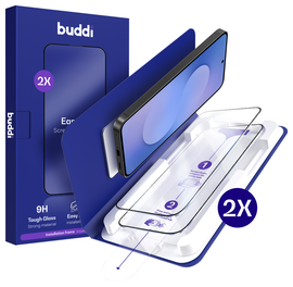 Buddi Easy Fit Samsung Galaxy S25 FE Tempered Glass met Installatietray (2-Pack) afbeelding