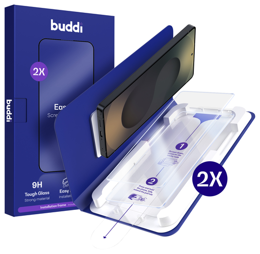 Buddi Easy Fit Samsung S25 Ultra Tempered Glass met Installatietray (2-Pack) afbeelding 1
