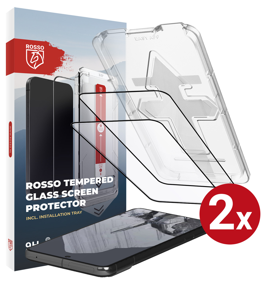 Rosso Google Pixel 8 Pro Tempered Glass met Installatietray (2-Pack) afbeelding 1