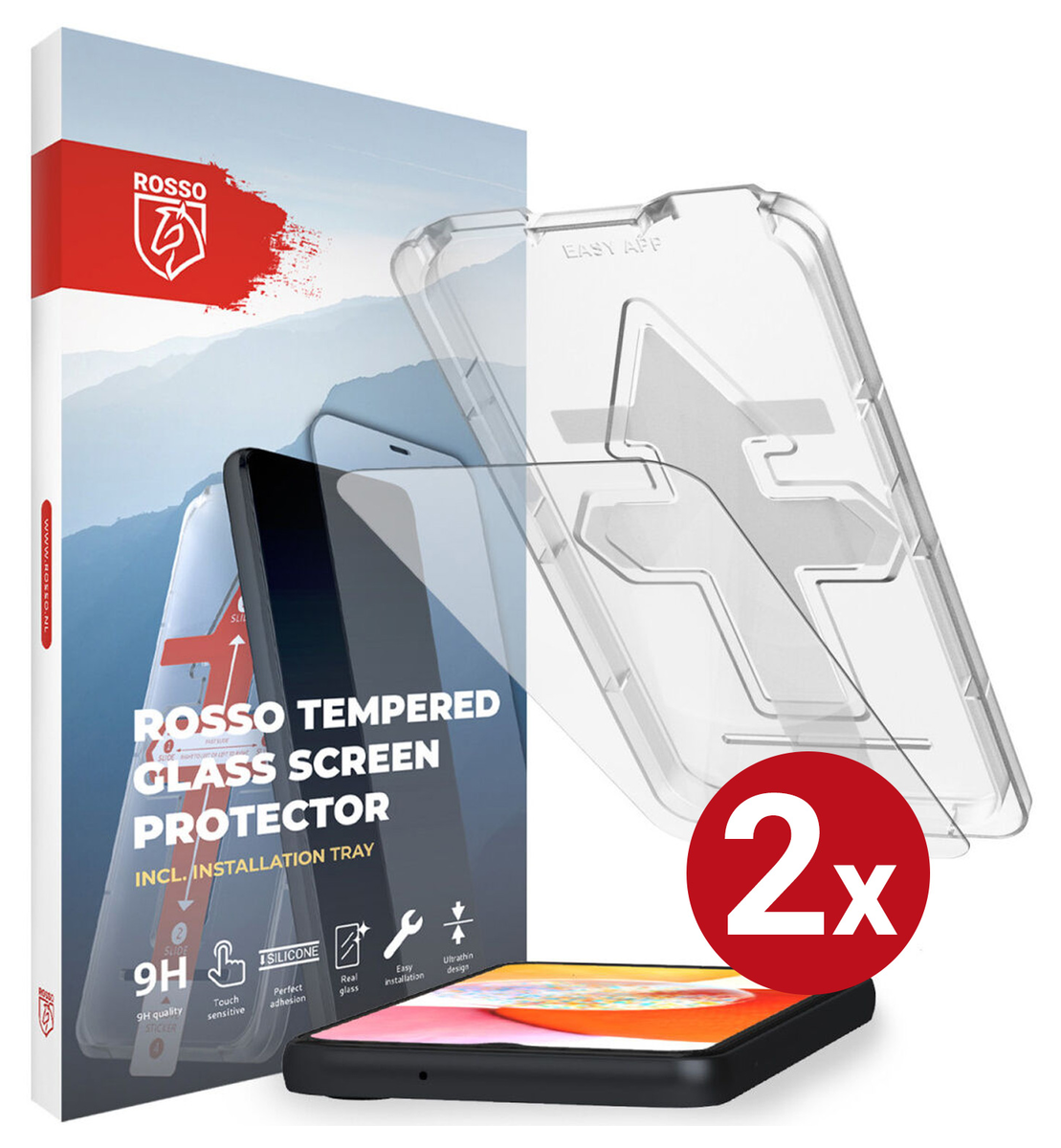 Rosso Samsung Galaxy A14 Tempered Glass met Installatietray (2-Pack) afbeelding 13