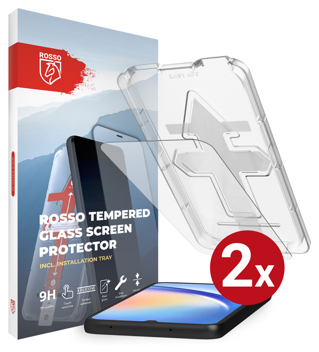 Rosso Samsung Galaxy A34 Tempered Glass met Installatietray (2-Pack) afbeelding 13