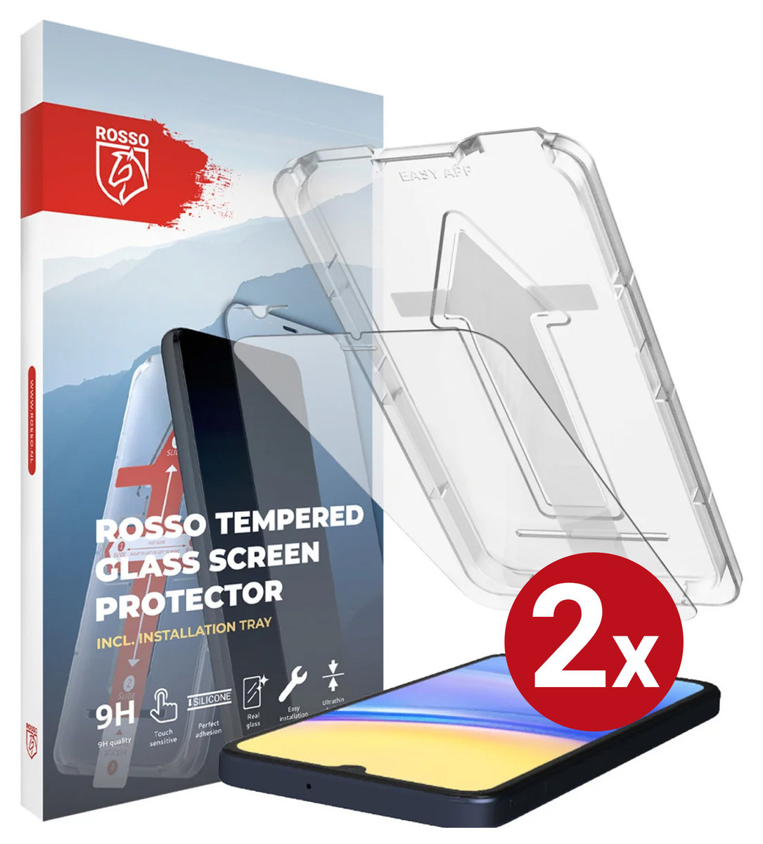 Rosso Samsung Galaxy A15 Tempered Glass met Installatietray (2-Pack) afbeelding 12