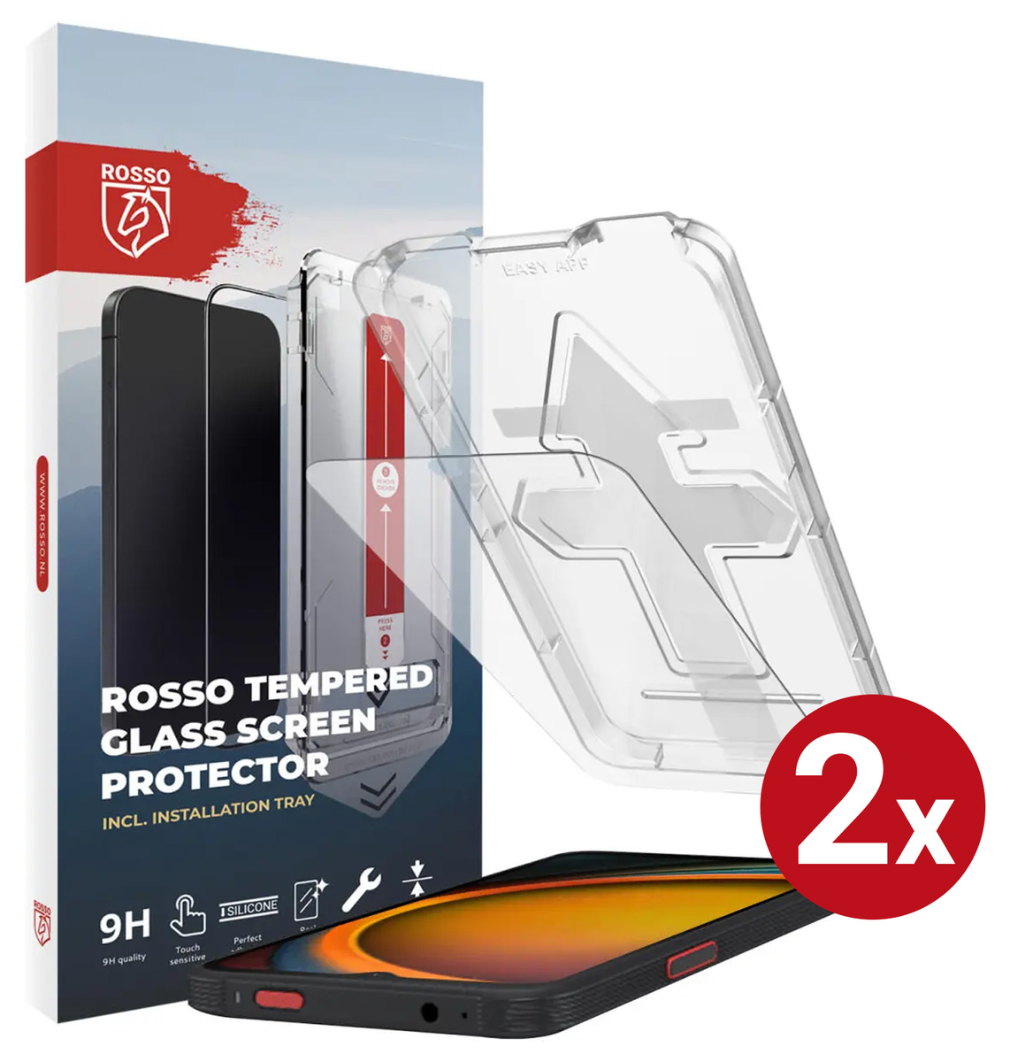 Rosso Samsung Xcover 7 / 7 Pro Tempered Glass Installatietray (2-Pack) afbeelding 1
