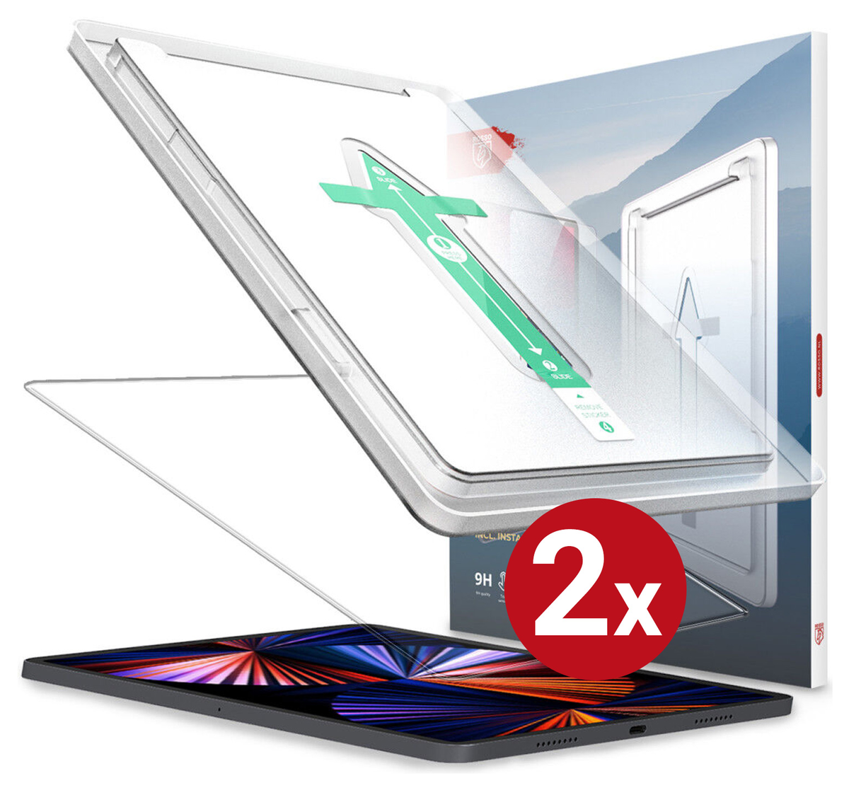 Rosso Apple iPad Pro 12.9 Tempered Glass met Installatietray (2-Pack) afbeelding 10