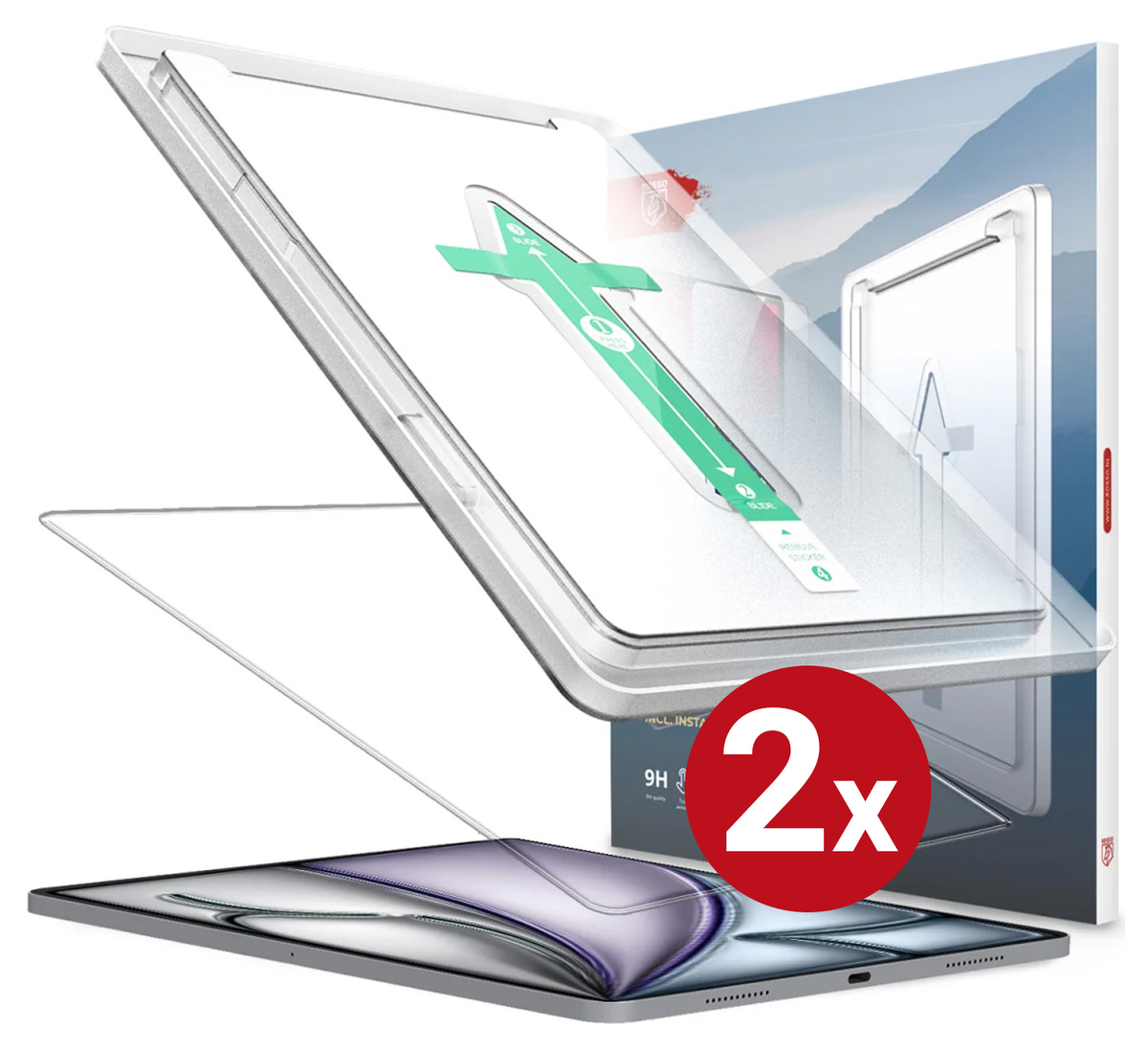 Rosso iPad Air 13 (24/25) Tempered Glass Installatietray (2-Pack) afbeelding 10