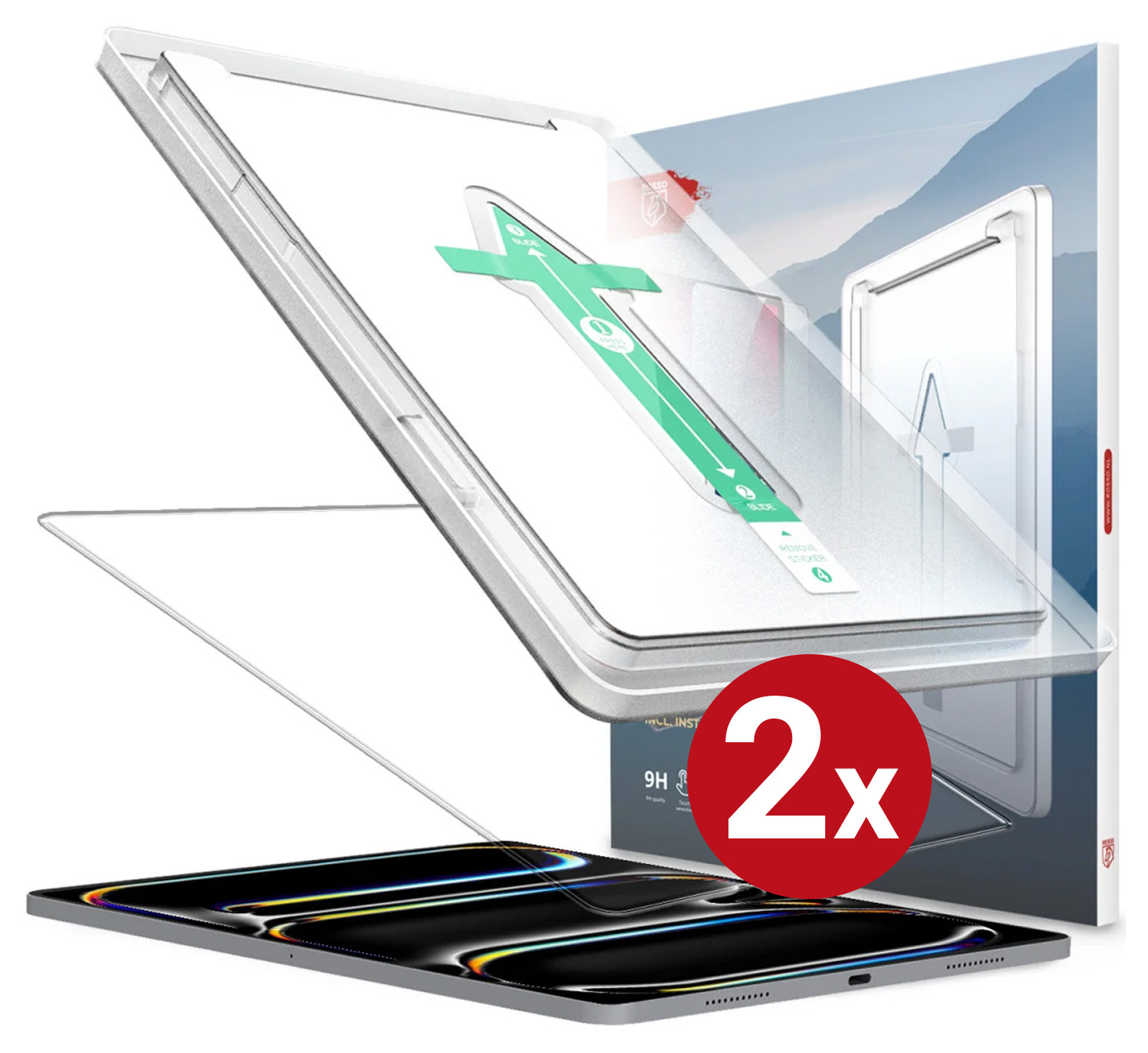 Rosso iPad Pro 11 2024 Tempered Glass met Installatietray (2-Pack) afbeelding 11