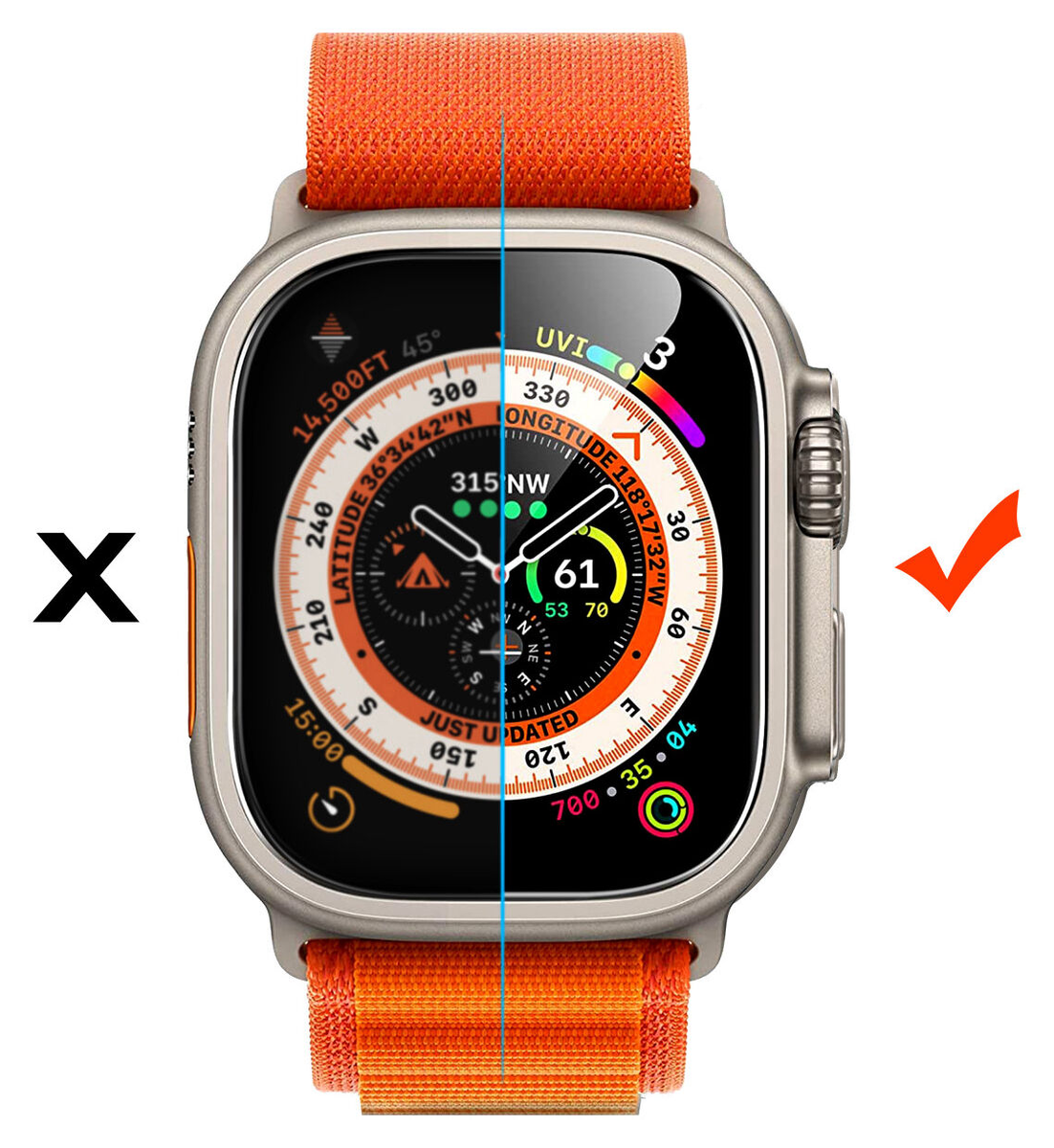 Rosso Apple Watch Ultra 3/2/1 Tempered Glass Installatietray (2-Pack) afbeelding 9