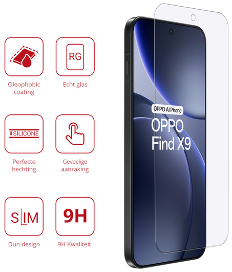 Rosso Oppo Find X9 9H Tempered Glass Screen Protector afbeelding 2