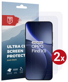 Rosso Oppo Find X9 Screen Protector Case Friendly Folie Duo Pack