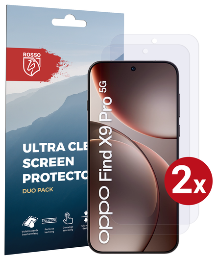Rosso Oppo Find X9 Pro Screen Protector Case Friendly Folie Duo Pack afbeelding 1