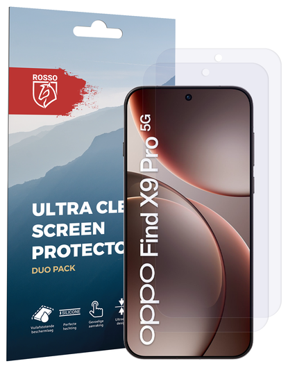 Rosso Oppo Find X9 Pro Screen Protector Case Friendly Folie Duo Pack afbeelding 8