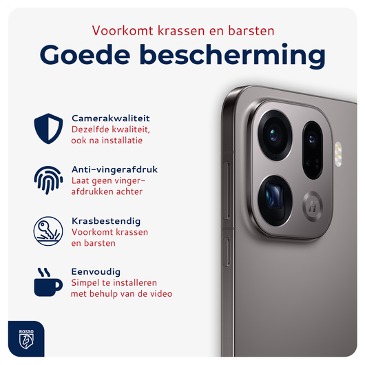 Rosso Oppo Find X9 Camera Lens Protector Transparant afbeelding 5